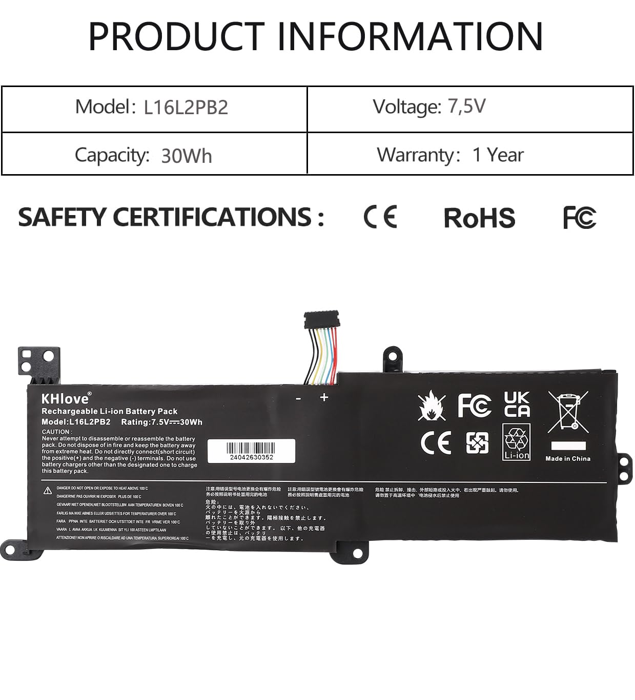 L16M2PB1 L16M2PB2 L16C2PB2 L16L2PB2 Laptop Batteria per Lenovo IdeaPad 320-15IAP 320-15IKB 320-15ISK 320-17IKB 320-17ISK 320-14IKB 320-14AST 320-15ABR 320-15AST V145-14AST 15AST V320-17IKB