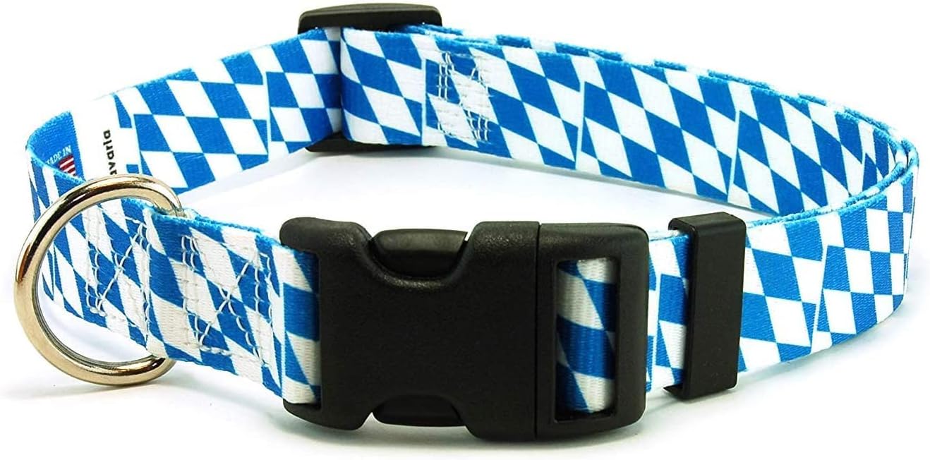 Bavaria Dog Collar | Bavaria Flag | Martingale Slip-On | Made in NJ, USA | for Extra Large Dogs | 1 inch Wide