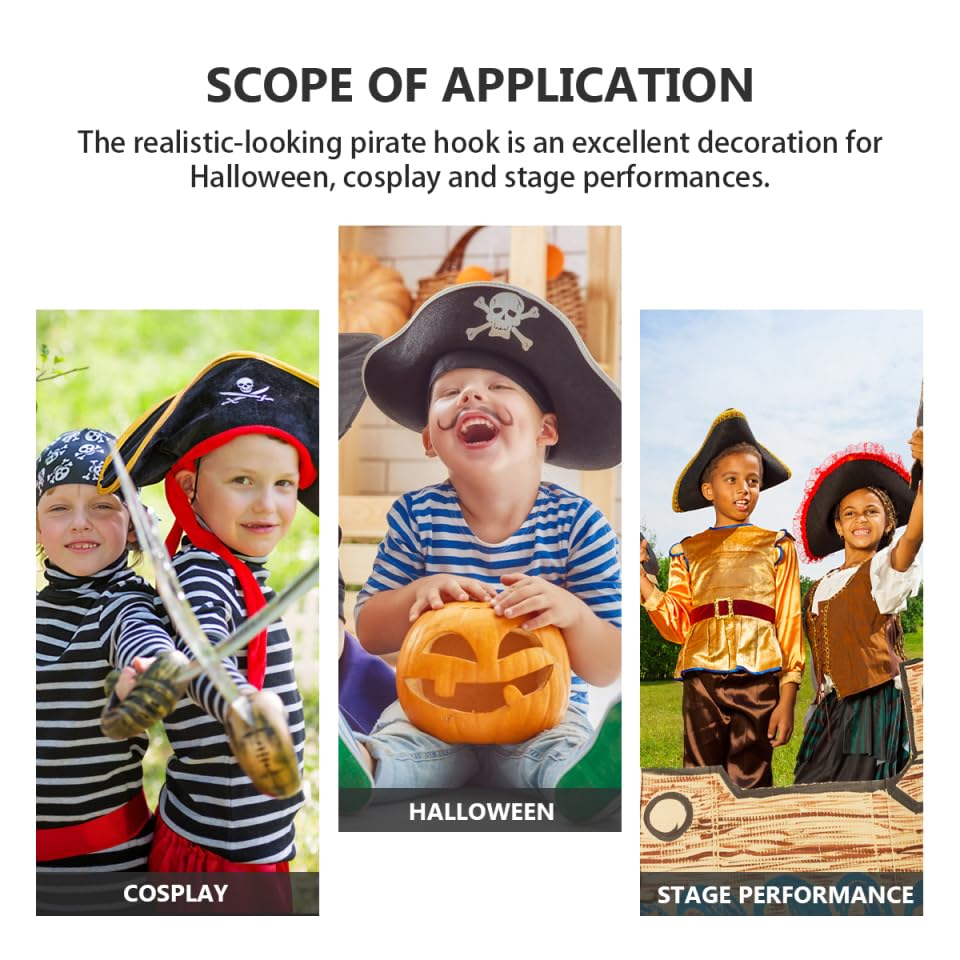 Vaguelly 6PCS Pirate Hook Toy Captain Hook Plastic Pirate Captain Costume Accessory For Halloween Christmas Party