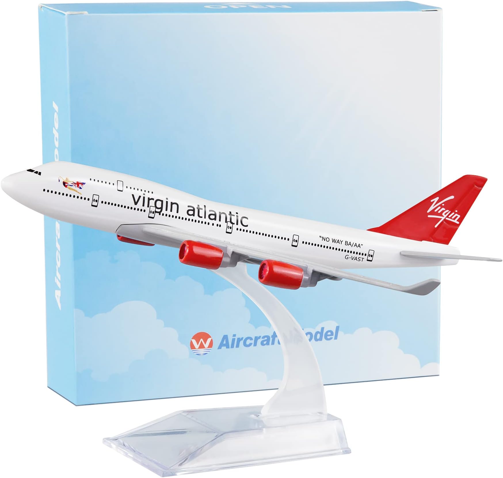 Diecast Planes - 16cm Compatible With Virgin Atlantic 747 Model 1:400 Alloy Plane for Collection