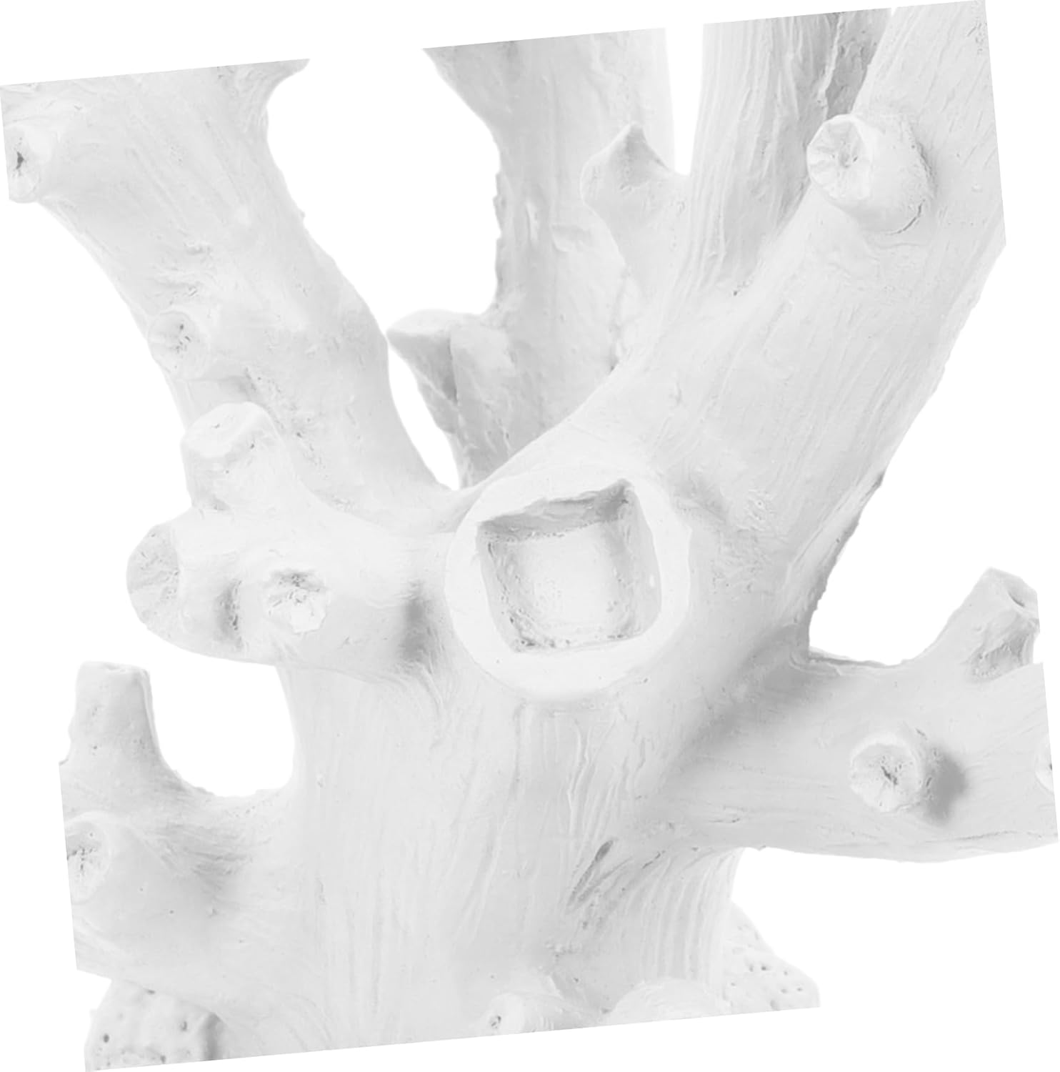 Unique Resin Coral Decor for Fish Tank Mediterranean Style Aquarium Ornament Artificial Underwater Coral for Living and Entryway Decoration White