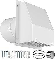 Vista 11 de Cubierta de ventilación de secadora de 4 pulgadas en el exterior, cubierta de ventilación de pared exterior de la secadora, cubierta de ventilación