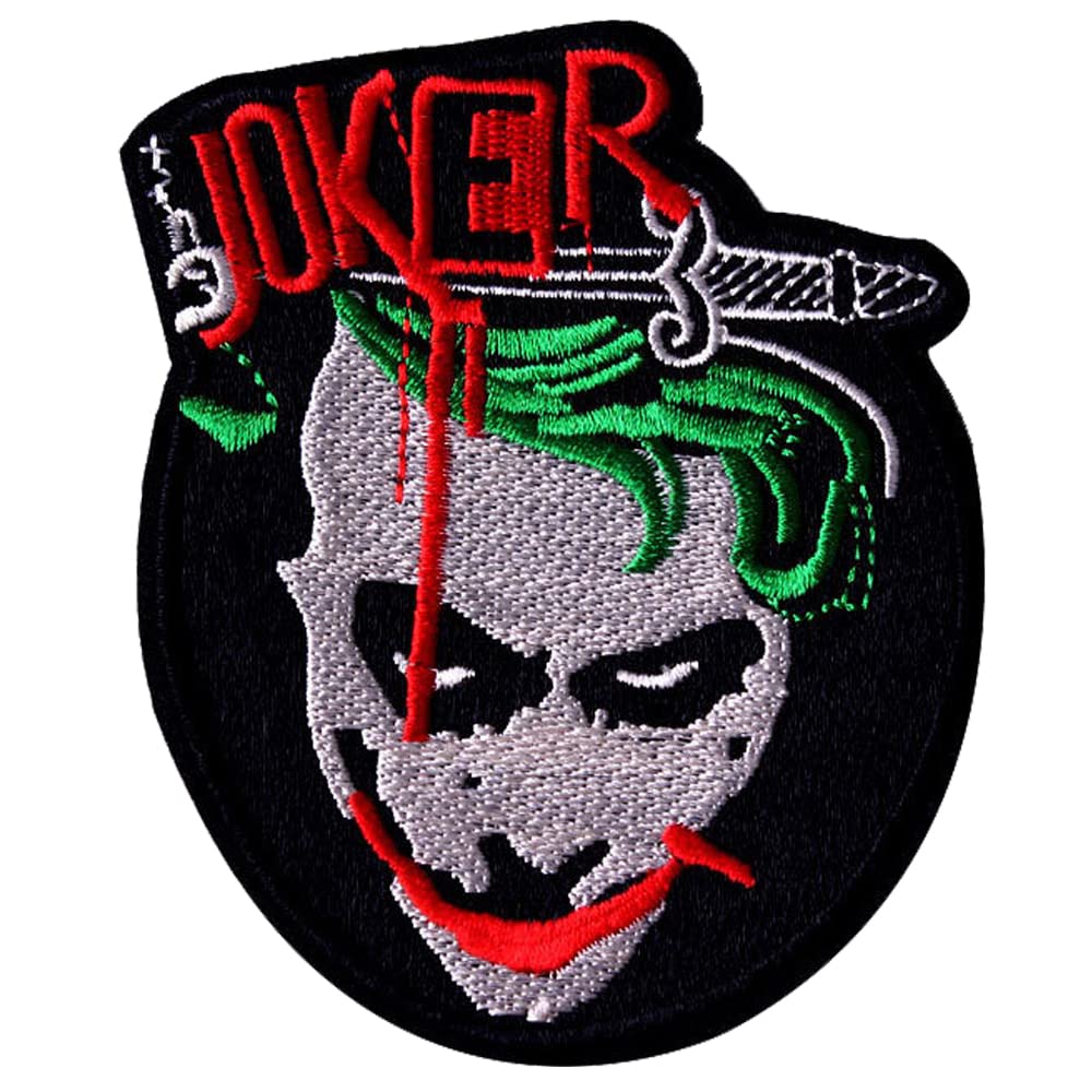 DC Joker Patch Iron On Patch Cool Funny Patch Luupatchy Sew On Embroidered Patch for Adult Kids Teens DIY Accessories for Jeans Jackets Clothes Hats Backpack & T-Shirts