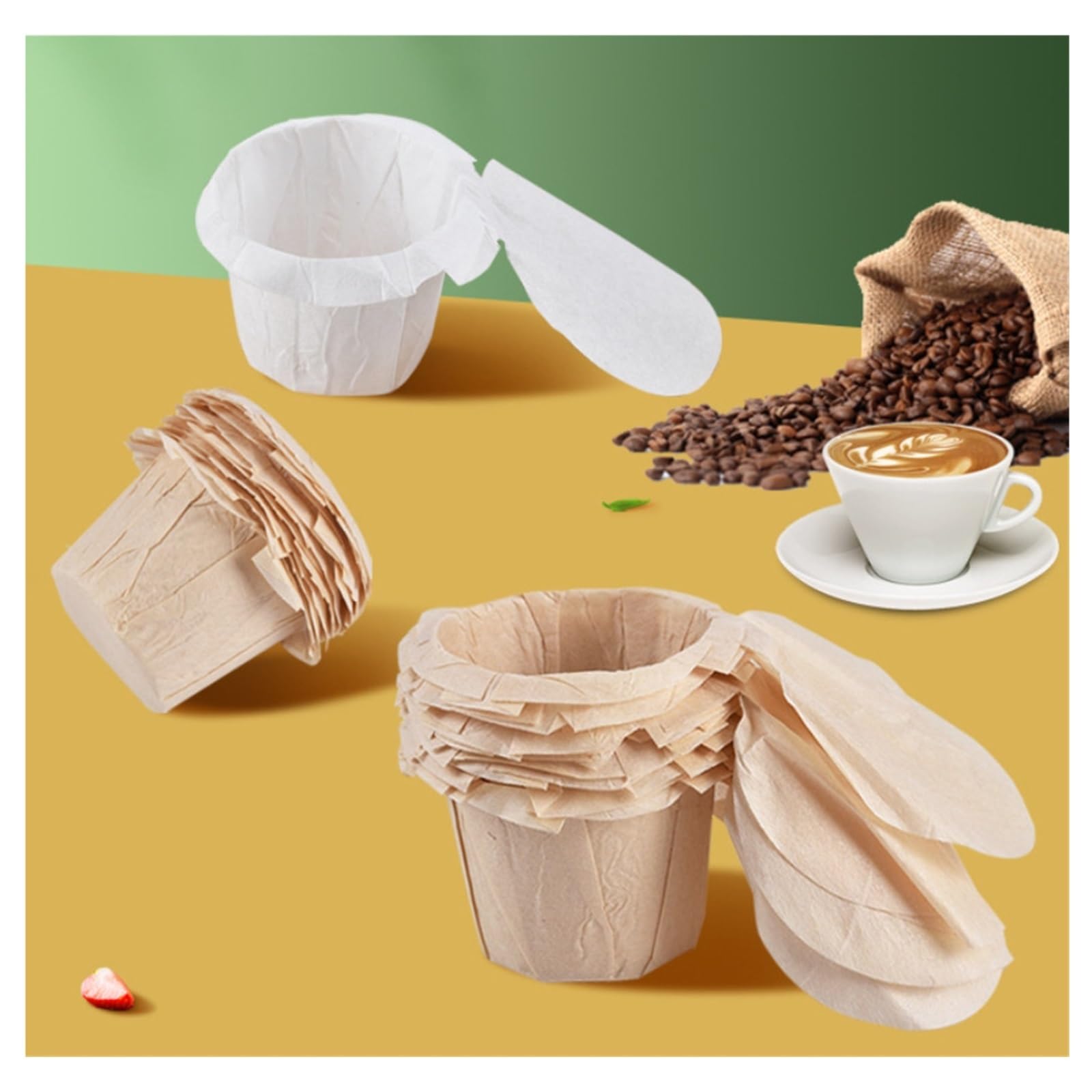 Máquina De Cápsulas De Café En Polvo De Papel De Filtro De Café Con Tapa, Soporte De Filtro De Café, Taza De Papel De Filtro De Café, Paquete De K-cup-400