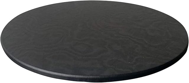 DASNTERED Easy Clean Table Cloth Protector, Round Tablecloth Wipeable Kitchen Elastic Edge Waterproof Protector Solid Party(Black,size:90cm)