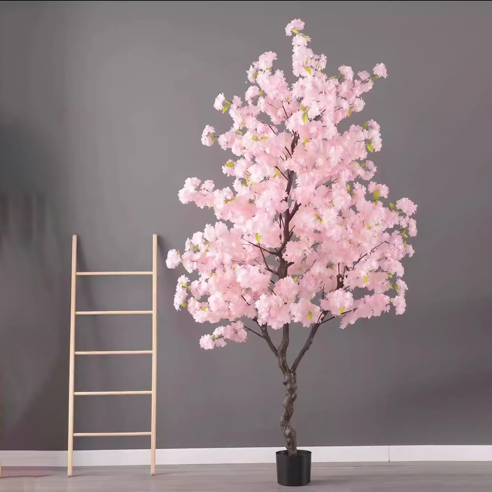 Pianta Artificiale da Interno Centrotavola di Ciliegio Giapponese Artificiale per Regalo di Inaugurazione Della Casa, Splendide Piante Finte da Esterno in Vaso, Pianta Imitazione(Pink,H 50cm(1.6ft))