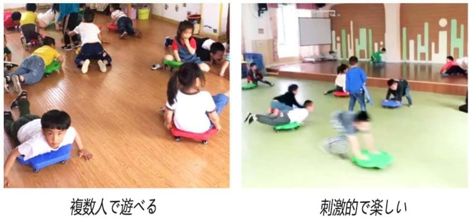 Oanawy ハンドル付きジムプラスチックスクーターボード 4輪スクーター プラスチックスクーターボード 回転キャスター付き キッズ