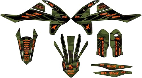 Kit de base gráfica EXC Apache Green Senge 2017-2018 compatible con KTM