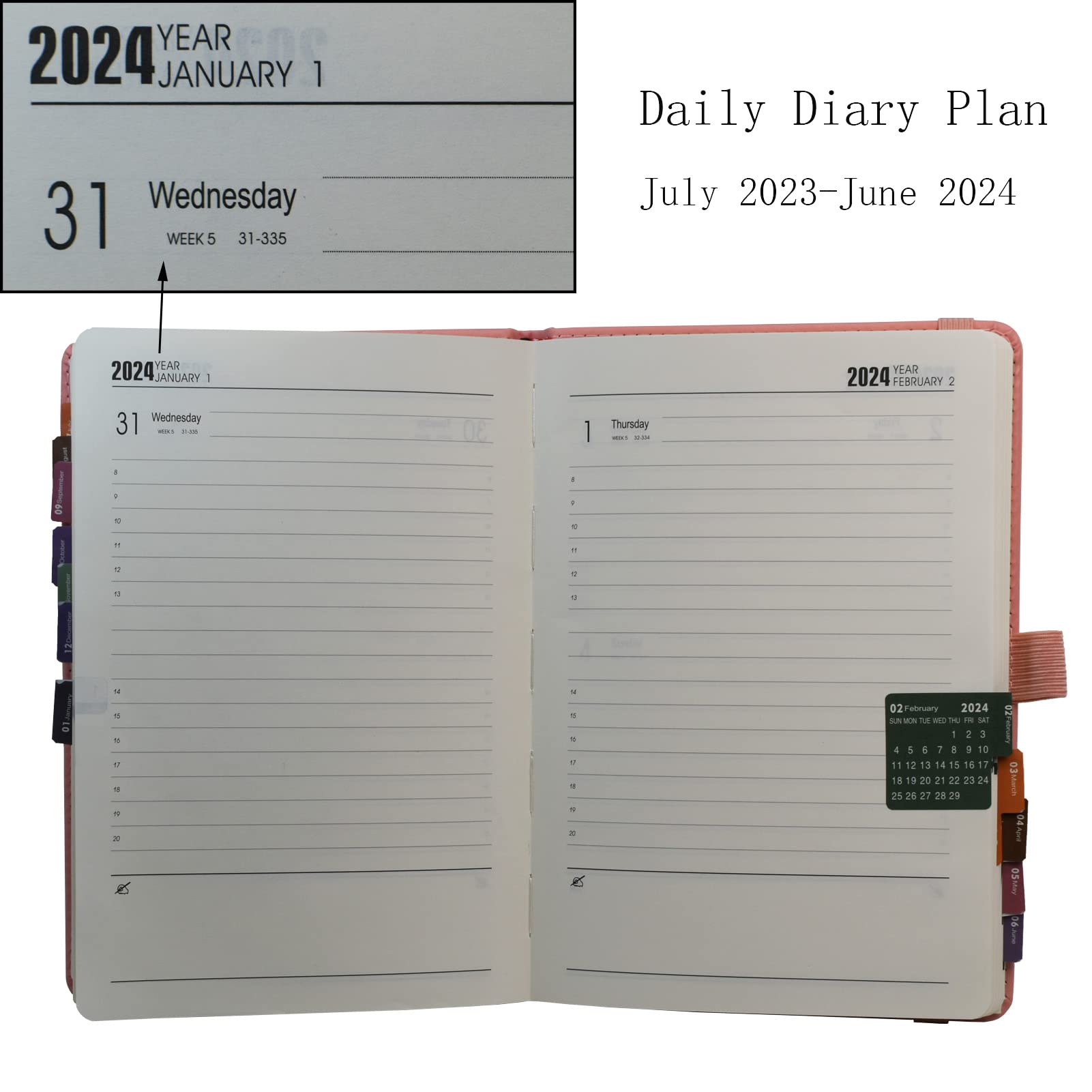 Dagelijkse Planner 2023-2024,Academische Dagboek Dag per Pagina, van Jul 2023 tot Jun 2024,Beste Agenda voor Dagelijkse Kalender om Productiviteit te verhogen- 14.5x21.5cm (Blauw