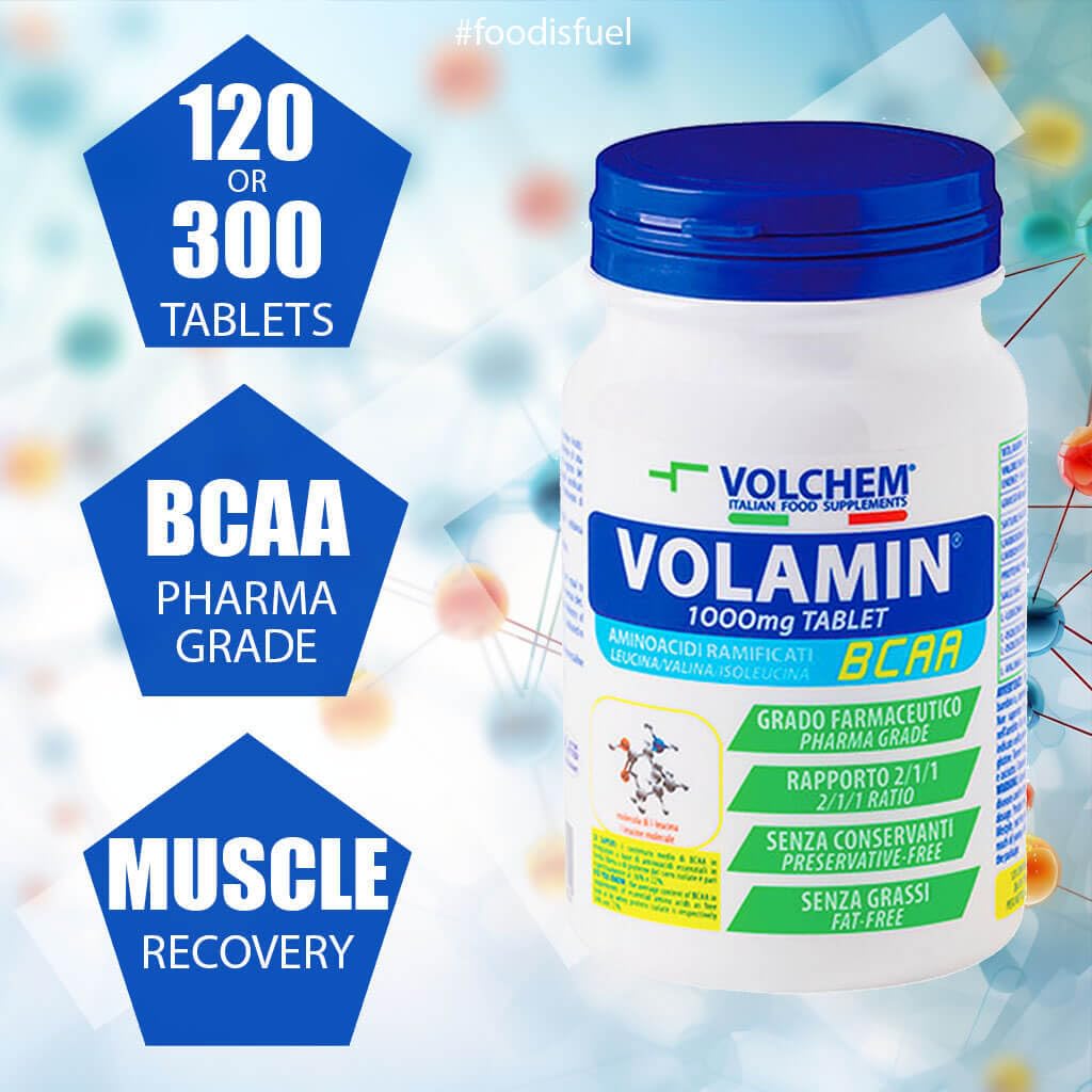 Volchem Volamin Aminoacidi Ramificati BCAA, Integratore Alimentare (300 Compresse, 2:1:1)