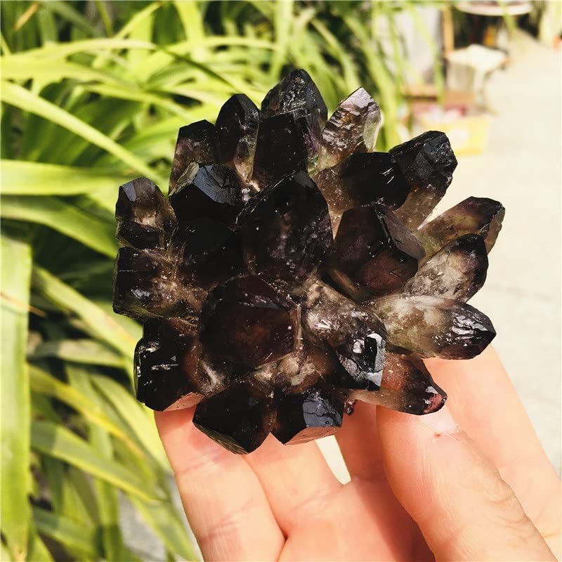 Regalo Original de Cuarzo Fantasma Negro Natural para Amantes de la Deco 3