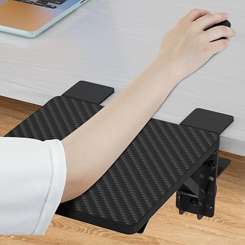 Miniatura 7 de suptek Bandeja extensora de escritorio ergonómica, abrazadera de 9.5 x 9.1 pulgadas, soporte para reposamuñecas, soporte de muñeca plegable de 90