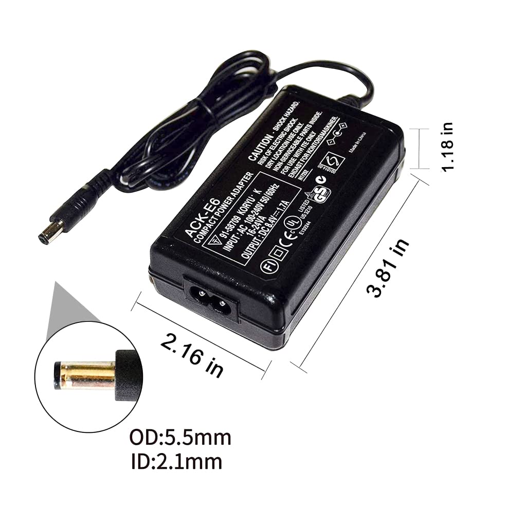Image of ACK-E6 DR-E6 DC Coupler LP-E6 LP-E6N Dummy Battery AC Power Adapter Kit for Canon EOS R R5 R6 R7,80D 70D 60D 90D,5D Mark II III IV,6D 7D,6D Mark II,7D Mark II,60Da 5Ds 5Ds R Cameras