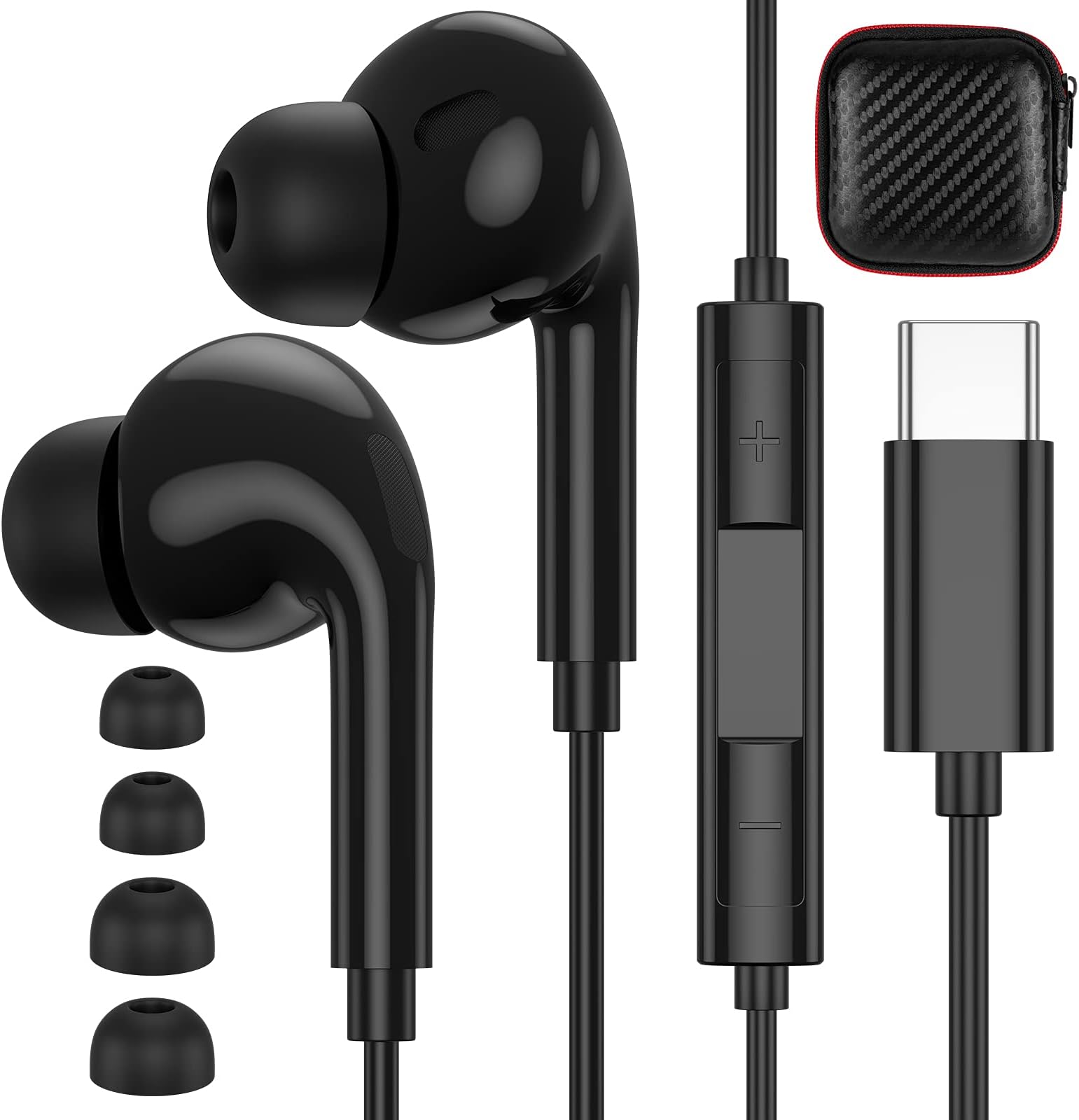 USB C Headphones for Samsung S22 S21 S20 Plus, AEPTOO USB Type C Earphones Wired Earbuds in-Ear Earphones with Mic Stereo Bass for Galaxy S21 Ultra S20 FE Note 20 10+ Pixel 6a 6 5 OnePlus 10T iPad 10