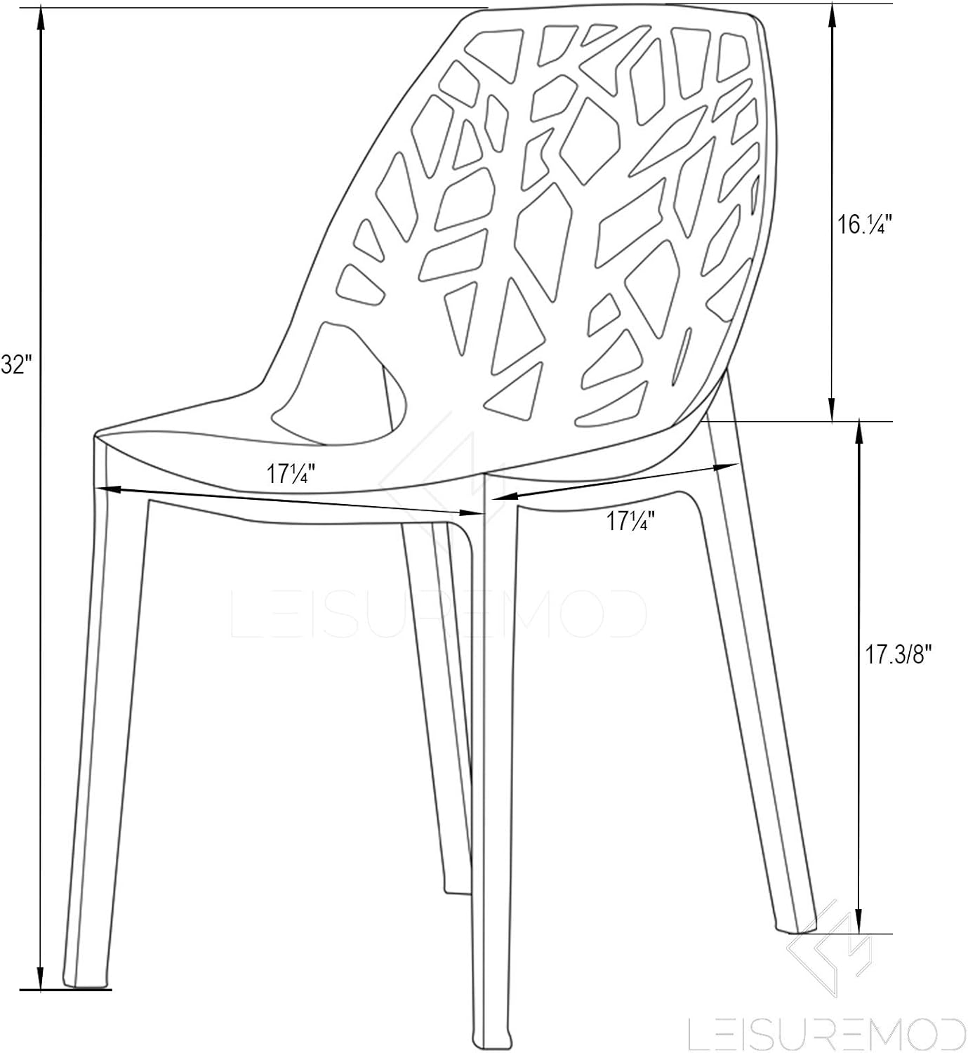 Clear Polycarbonate Cut-Out Design Dining Chair