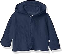 Vista 1 de HonestBaby Chamarras con capucha frontal a presión, parte superior con cierre lateral, sudaderas con capucha en algodón 100% orgánico para bebés