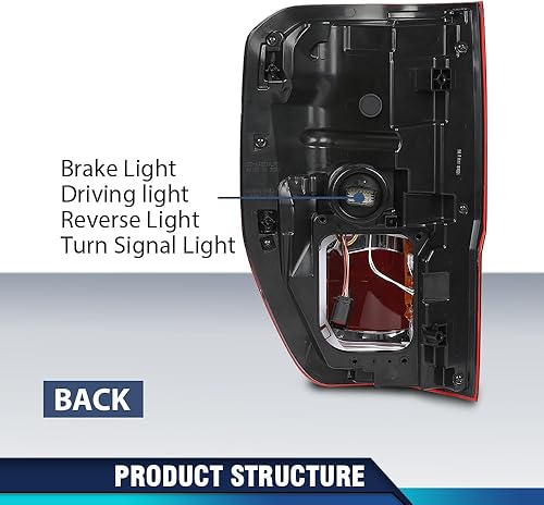 Miniatura 60 de PIT66 Luces traseras, compatibles con Ford F150 2009 2010 2011 2012 2013 2014 Conjunto de luces de freno traseras izquierda y derecha, lente roja