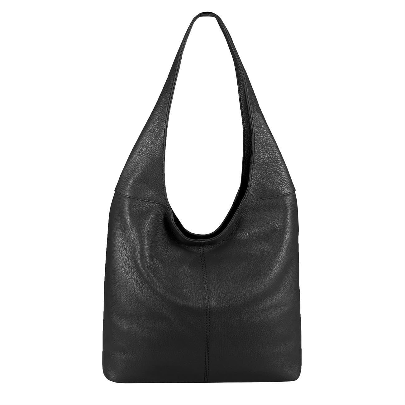 Made in Italy Damen Leder Tasche Shopper Schultertasche Umhängetasche Handtasche Beuteltasche Hobo Bag Ledertasche Nappaleder