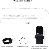 Vista 7 de 2-Pack Bike Lights for Night Riding, 47 Flashing Modes Colorful Smart Scooter Lights with Battery Box, Fun Safety & Style Electric Skateboard Lights