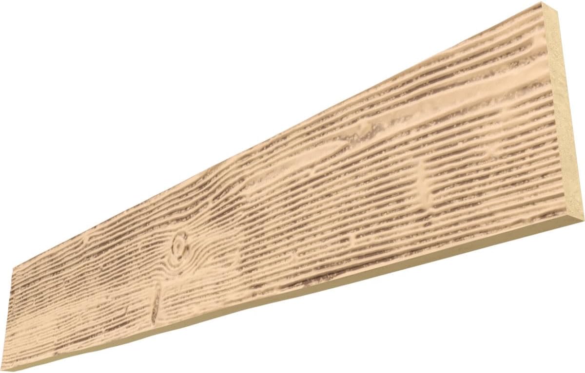 Ekena Millwork BMSDS1C0080X010X072BC 1-Sided Sandblasted Endurathane Plank Faux Wood Beams, 6-in. L, Buttercream