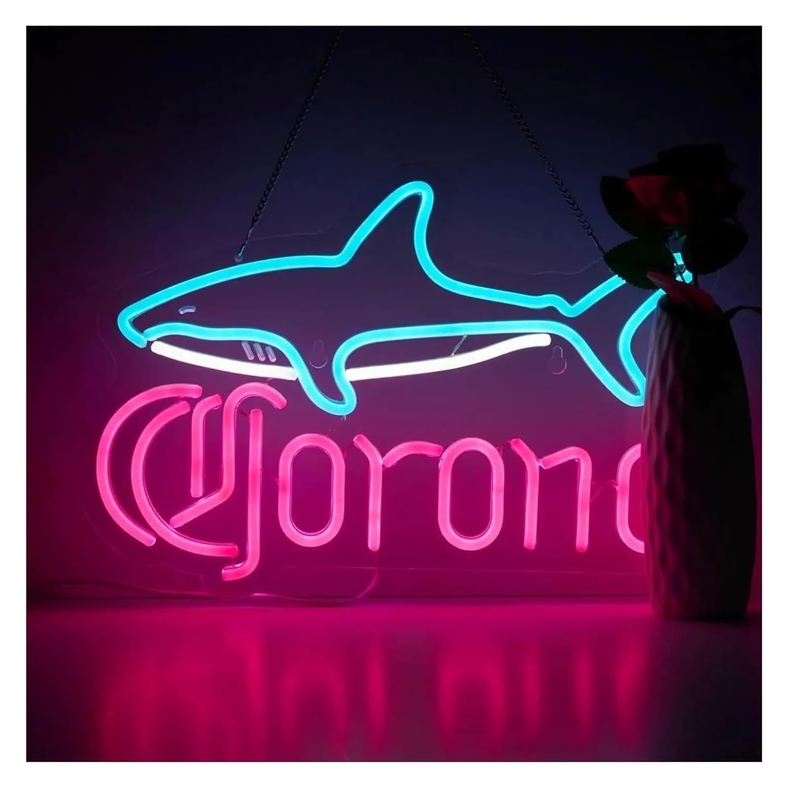 Néon LED baleine bleue intensité variable, cadeau idéal déco chambre