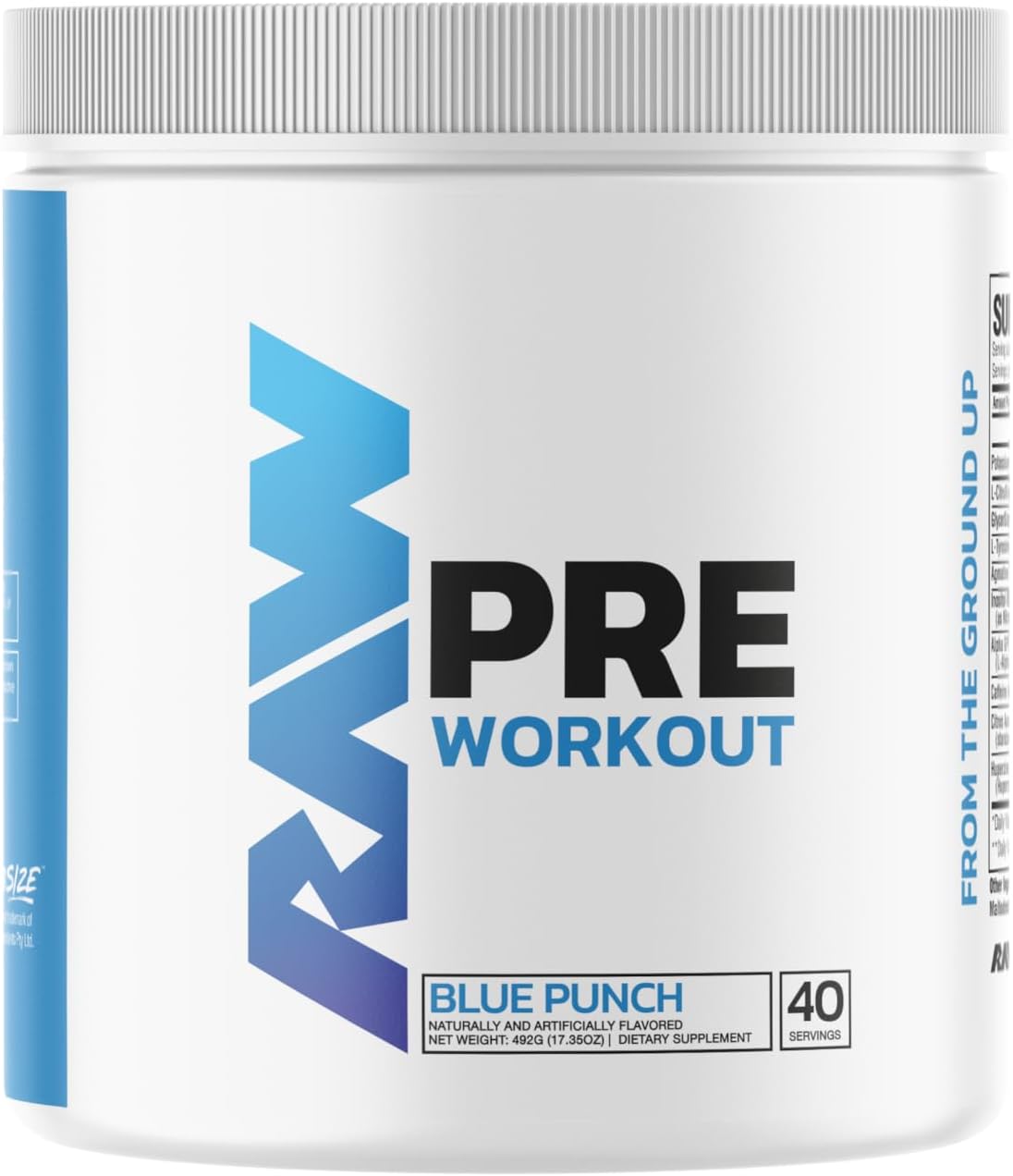 RAW Pre Workout Powder Supplement | Laser Focus Enhancer, Explosive Strength, Surge in Energy, Powerful Pump, Optimal Training | Blue Punch (40 Servings)