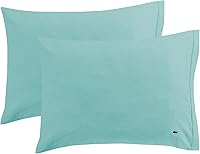 Vista 17 de Lacoste Par de fundas de almohada 100% algodón percal, sólido, gris oscuro, tamaño King