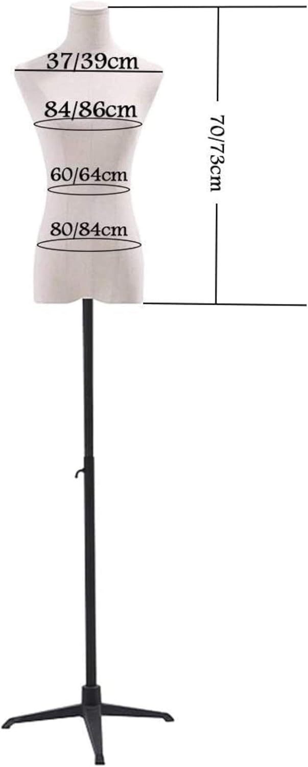 Professional Female Mannequin Torso Body Display Clothing Dress Form Tripod Stable Height Adjustable Metal Display