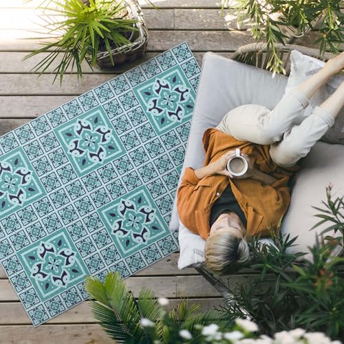 Tapis vinyle imperméable 140x210 cm résistant décoloration UV