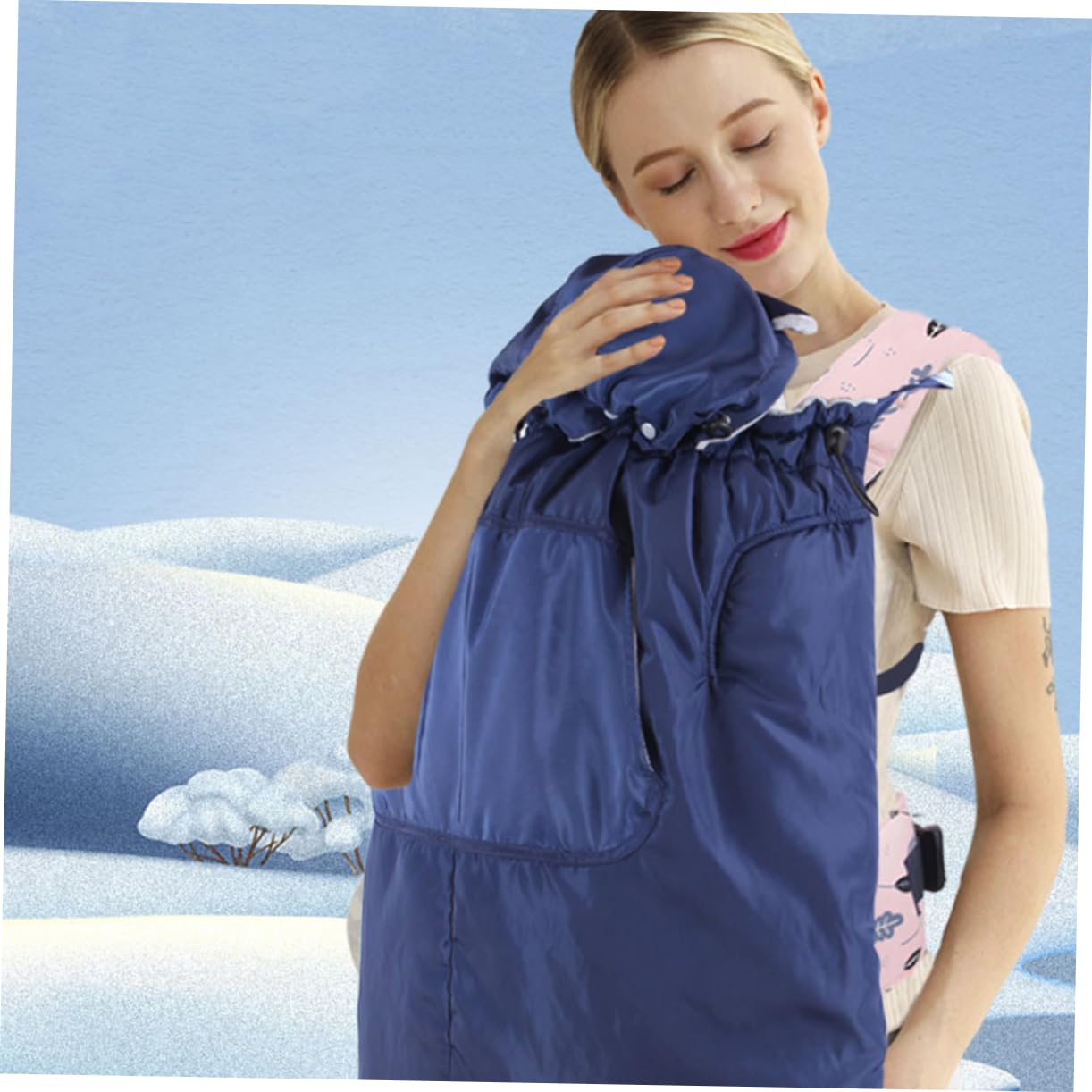 Hemoton Ergonomic Windproof Cloak for Newborns Warm Cape Soft Breathable Material Accessory for Front and Back Carrying