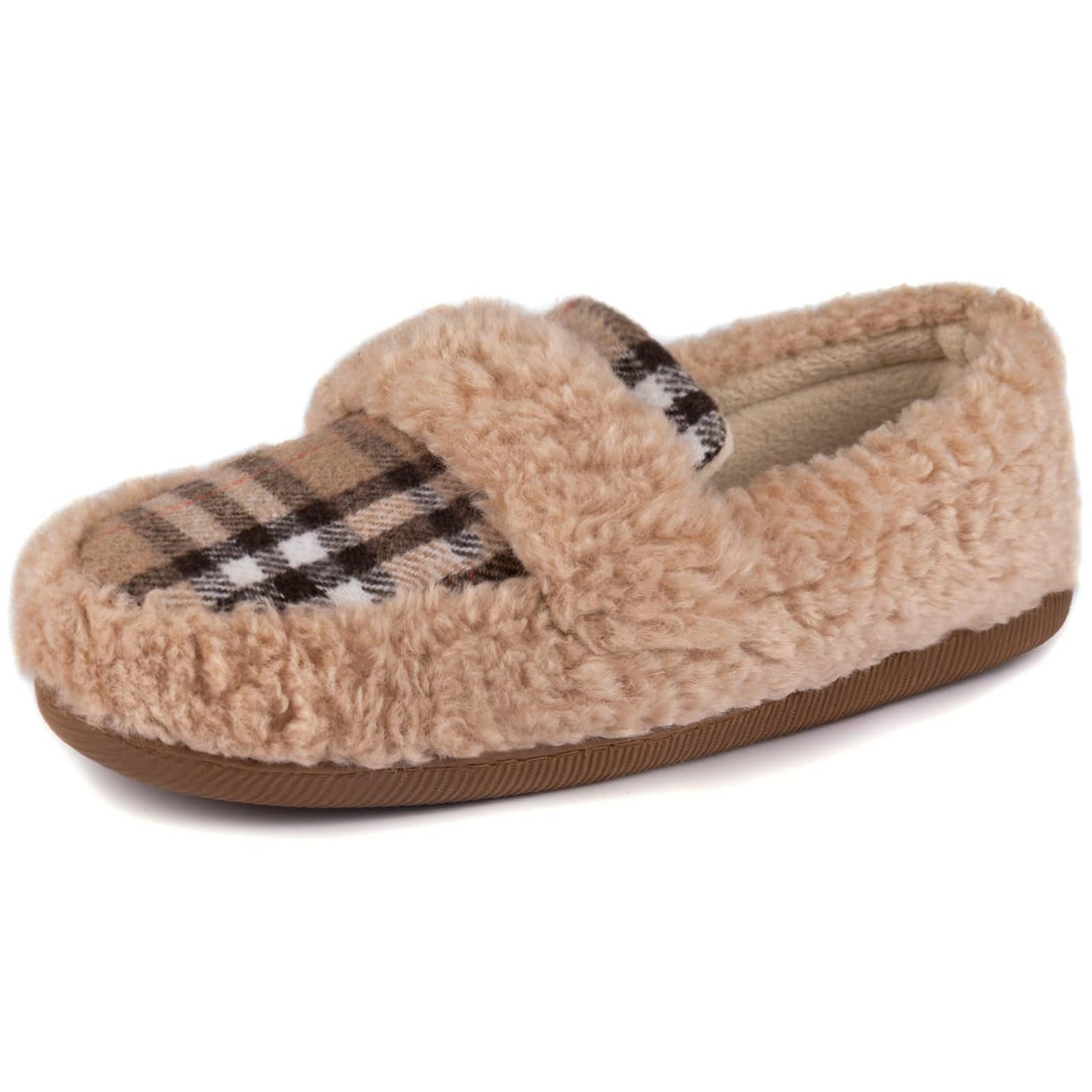 Women's Fuzzy Loafer Slippers House Shoes with Memory Foam