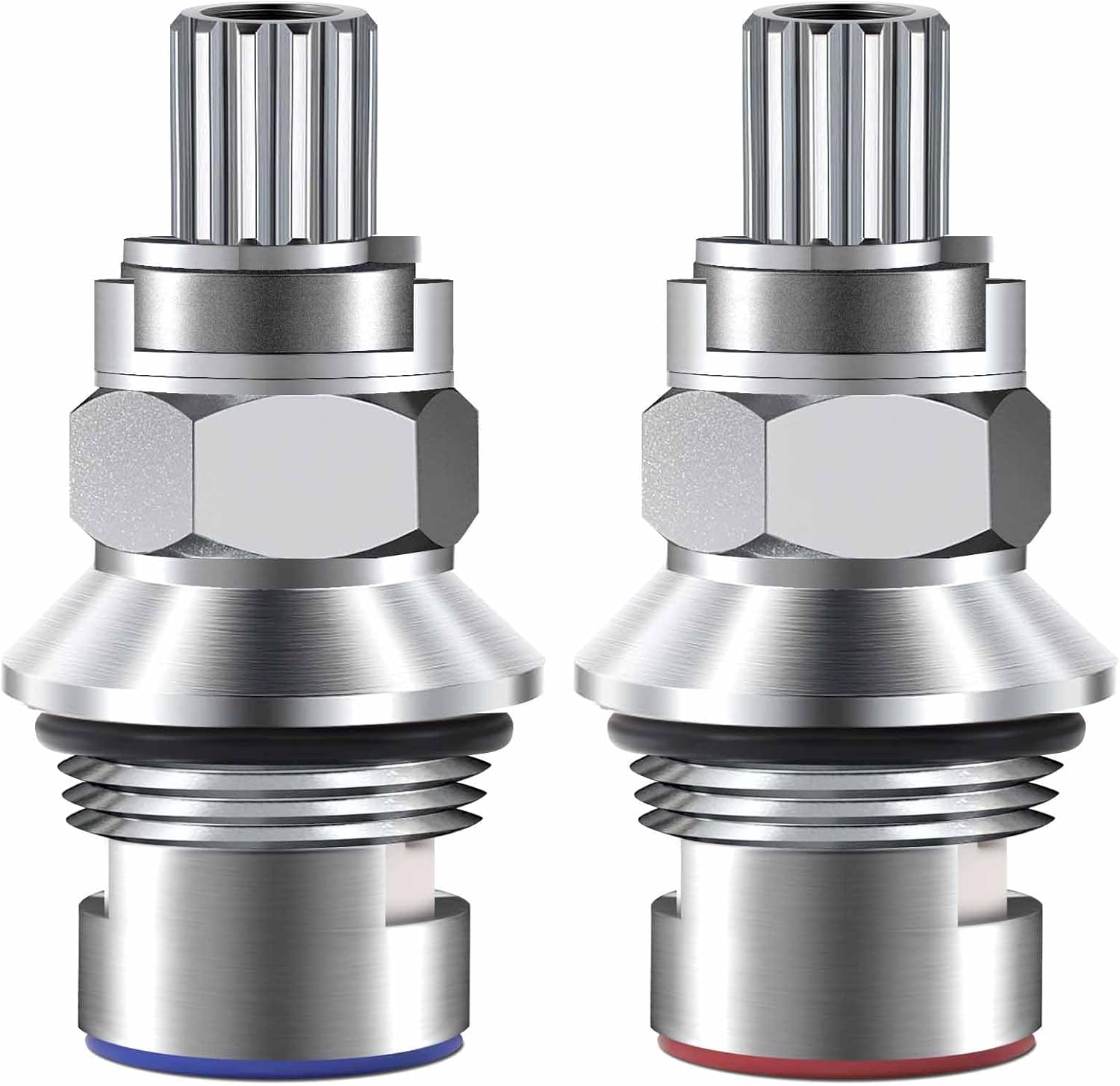 2 Pack Ceramic Disc Cartridge Replacement for 910-9000, Shower Cartridge Replacement Parts for Price Pfister Hot & Cold Ceramic Valve, Compatible with Two Handle Kitchen Faucets, 12 Point Broach