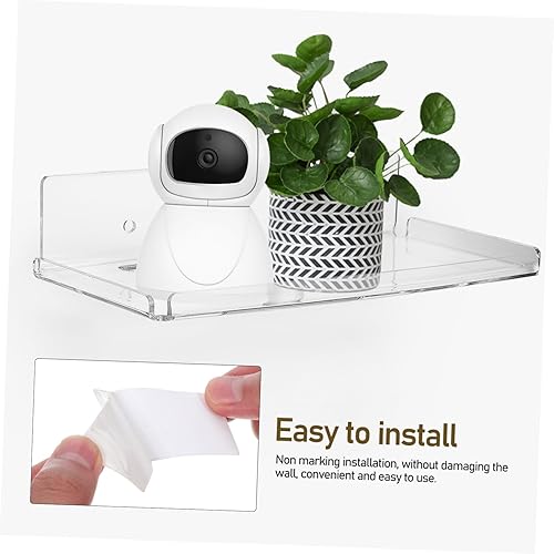 Miniatura 3 de Alipis Estantes flotantes acrílicos sin taladro, estantes de pared para sala de estar, dormitorio, juego de instalación fácil