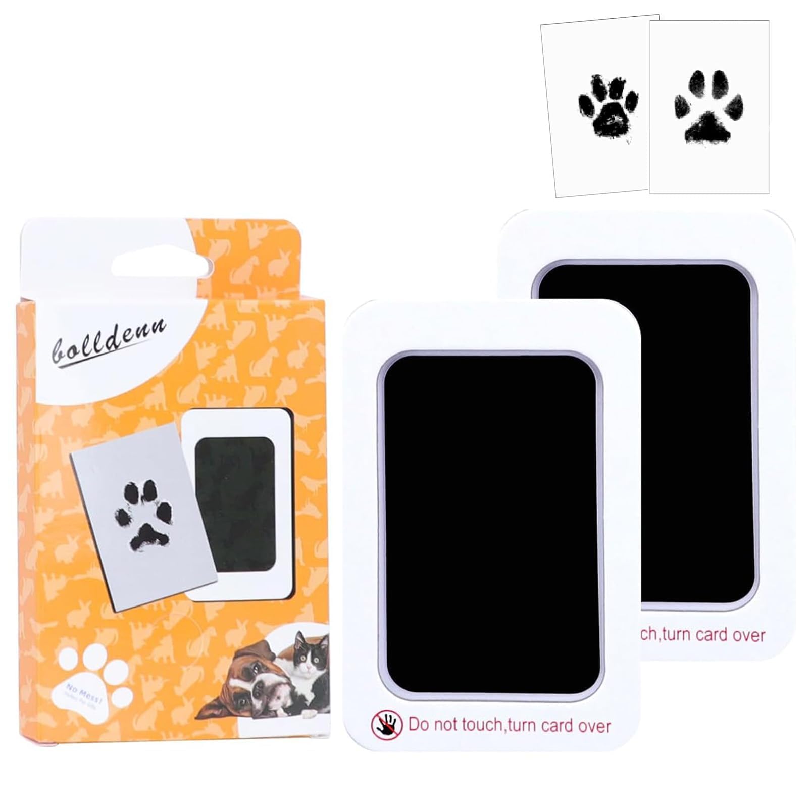 2 Sets Pet Paw Print Kit for Dogs and Cats, Ink Pad for Paw Prints 2 Ink Pads, Pet Dog Paw Print Kit With Printed Cards, Pet Ink Pad Paw Print, Dog and Cat Paw Print Kit