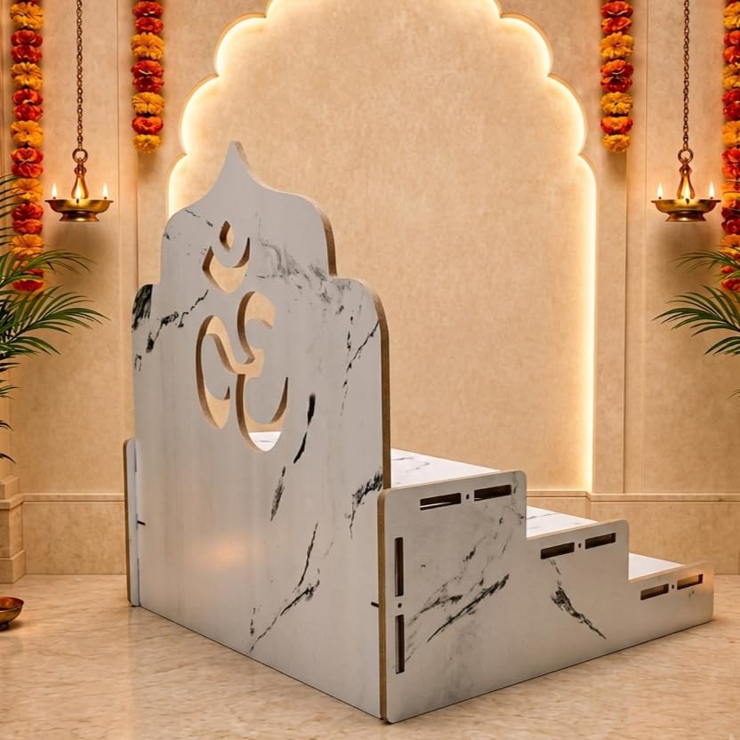 Privla 3-Tier Spiritual Pooja Mandir 30x30x30cm - Image 5