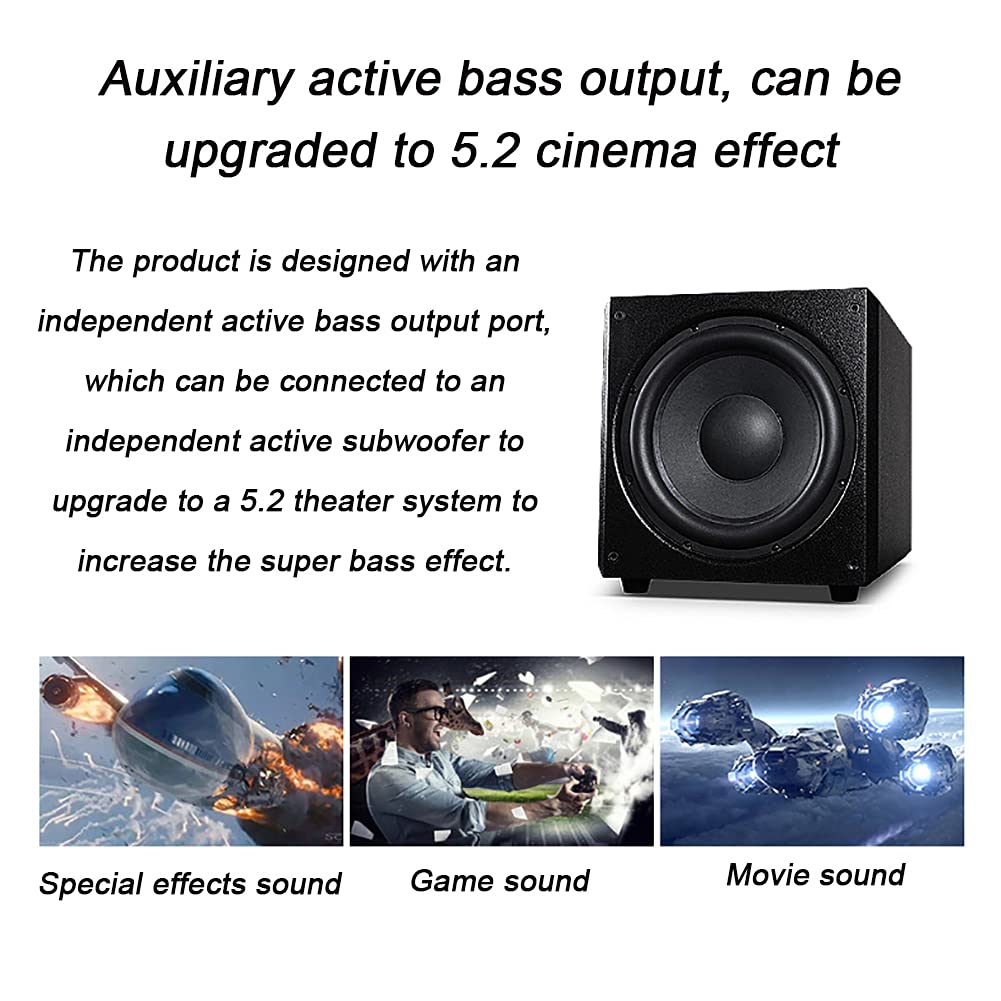 RSGK Altavoces Cine En Casa 5.1, Sistema Android Inteligente WiFi Integrado, Configuración De Alta Fidelidad + Decodificación Sin Pérdida Audio Y Video 4K, Utilizado para Películas, Música Y Juegos