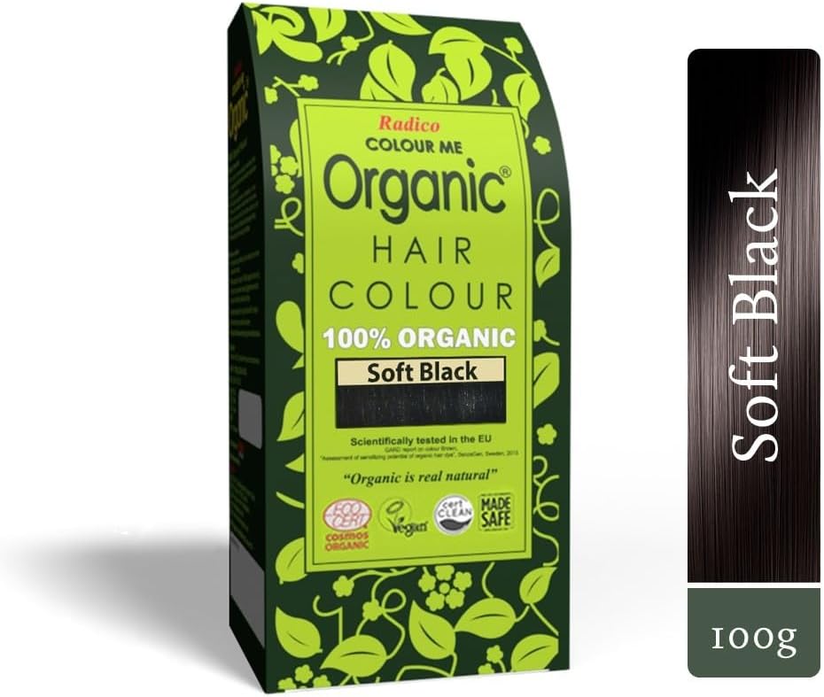 Organic hair colour, chemical free, 100g Soft Black