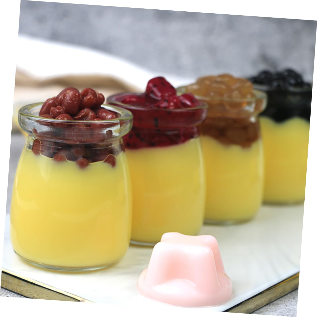 MAGICLULU 10 Stück Große Glasflaschen mit Deckel 200ml aus Glas und Pe Wiederverwendbar Hitze und Kältebeständig für Saft Milch und Pudding