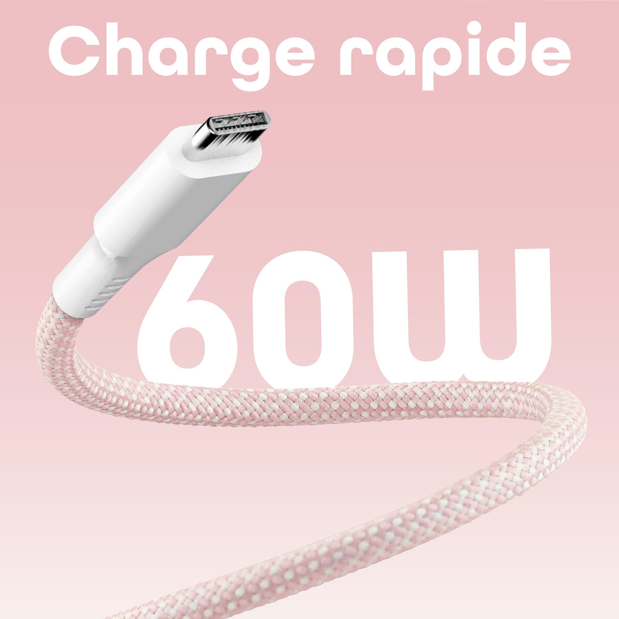 T'nB Pack Batterie Externe MagSafe 5000mAh Rose et Câble USB-C Magnétique 60W, Charge Sans Fil et Rapide USB-C, Compatible iPhone