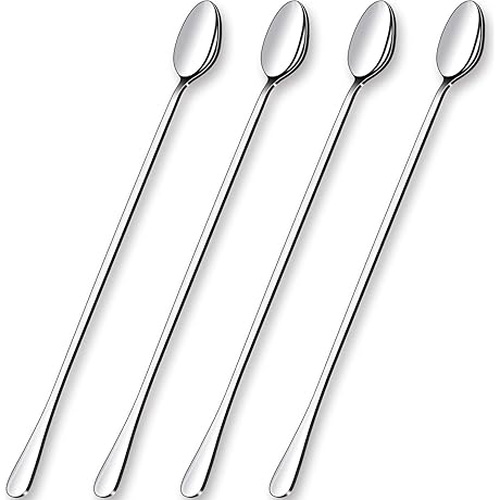 GLAMFIELDS Long Spoon for Jars - 12-Inch Stainless Steel Iced Tea Spoon and Cocktail Stirrer