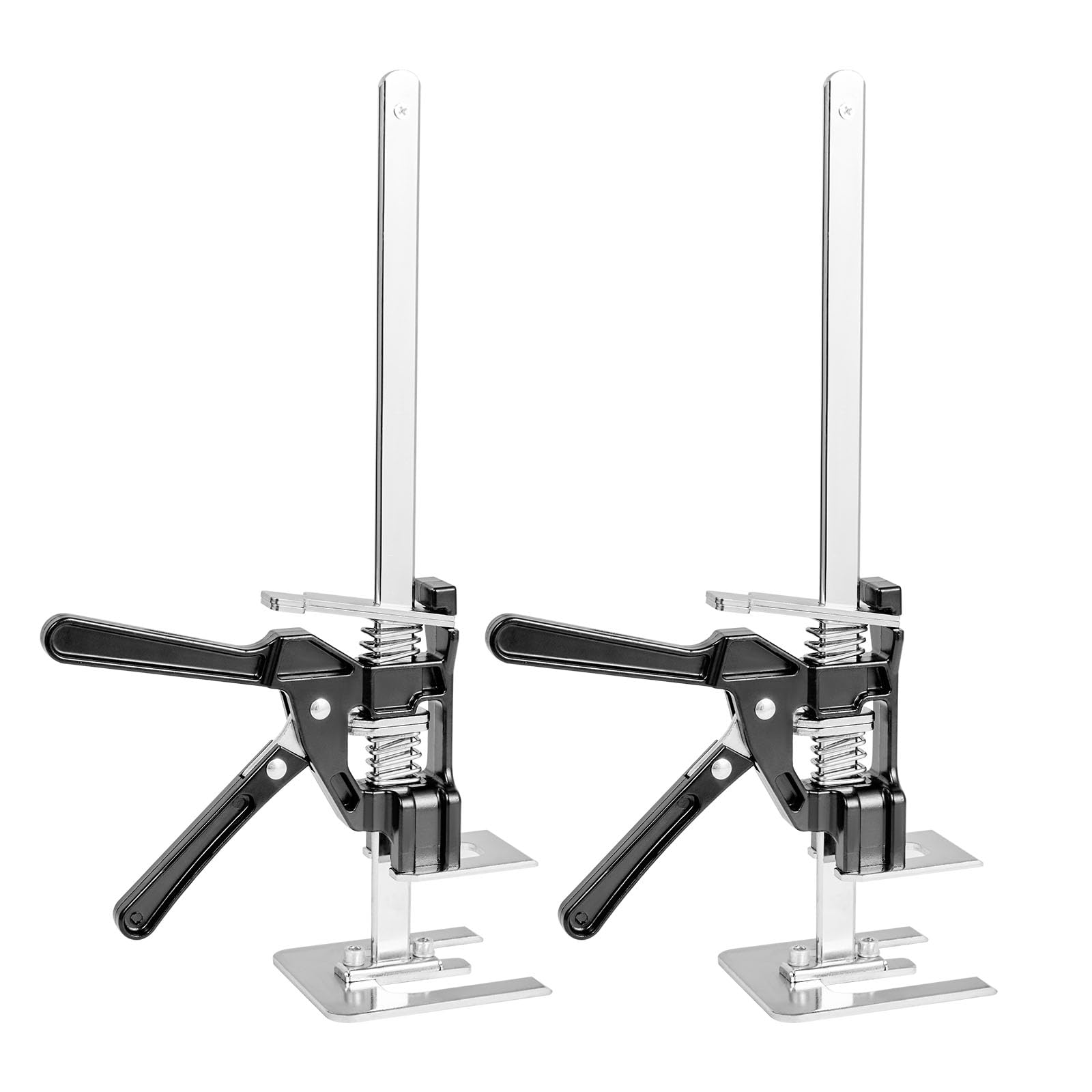 VEVOR Cric à Bras 2PCs, Lève Meubles Portes Plaques avec Capacité 100 kg, Outil de Levage Manuel en Métal, Hauteur Réglable jusqu'à 25 cm, avec Niveau Magnétique, pour Fenêtres, Installation, Noir