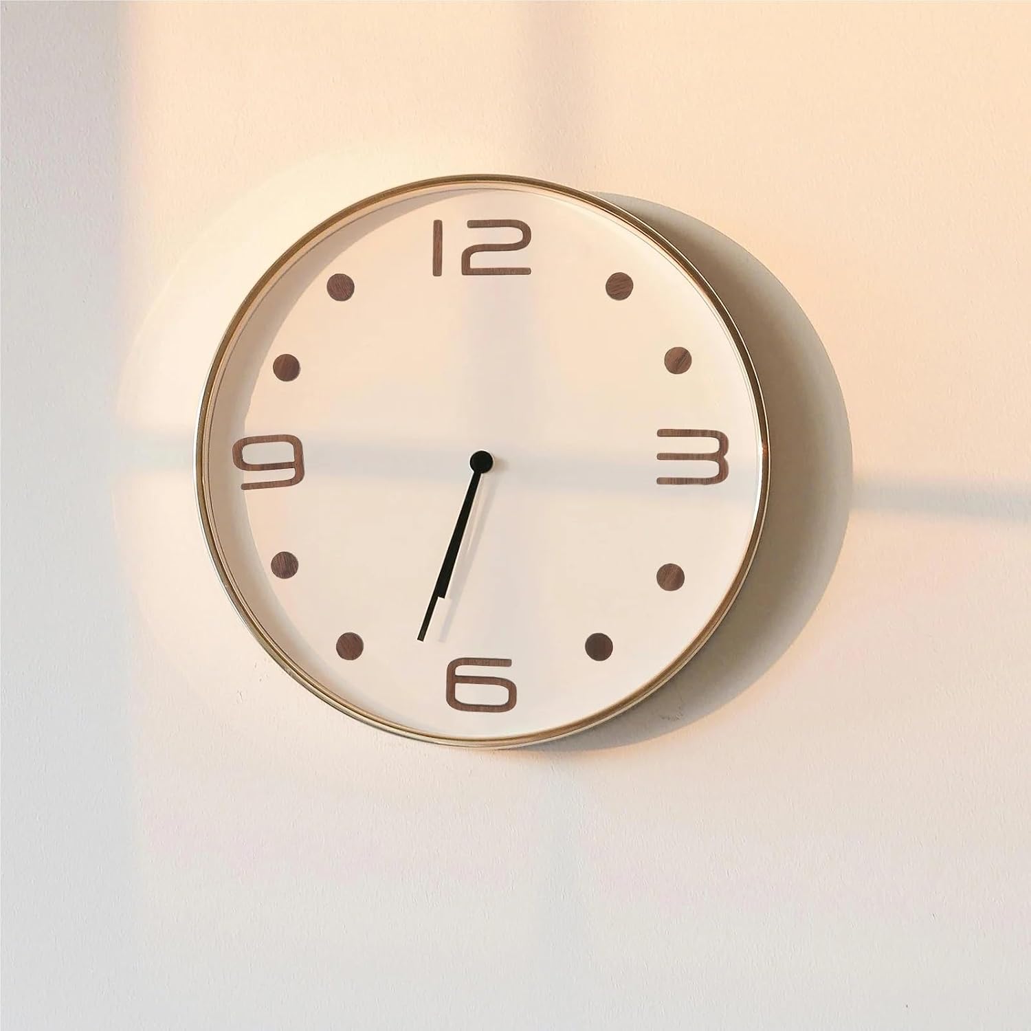 6Set Black Walnut Wall Clock Numbers Self Adhesive Wood Sticker DIY Decor | Frameless clock numbers, easy peel & stick, rustic walnut finish for any room.