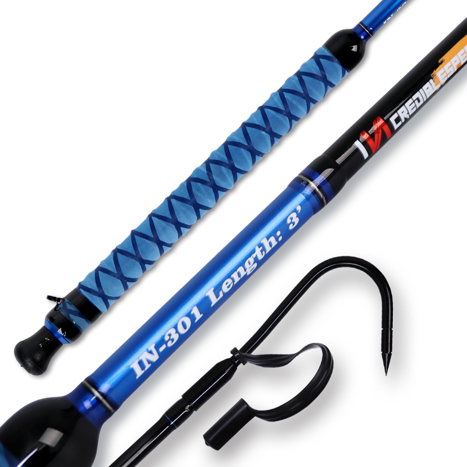 Fishing Gaff Portable Fish Gaff with Stainless Steel Fishing Hook,Non-Slip Grip Handle and Fiberglass Shaft for Saltwater Offshore 3'/5'/6'/6'6"