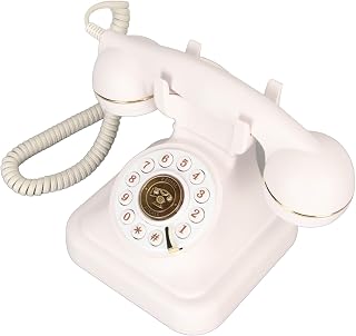 Telefone rotativo retrô, telefones fixos com fio de moda antiga, telefone giratório antigo azul francês com fio, telefone de chamada com discagem real para hotel doméstico