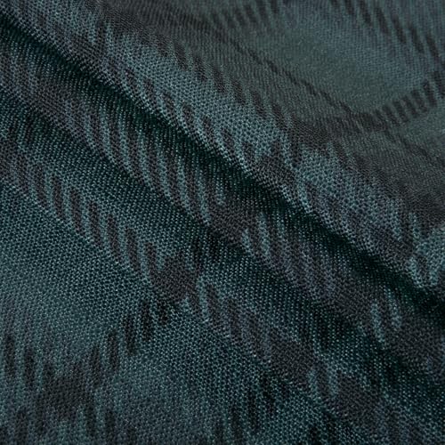 Image of TWOPAGES Pinch Pleat Plaid Print Cafe Curtains, Midnight, 26W x 24L