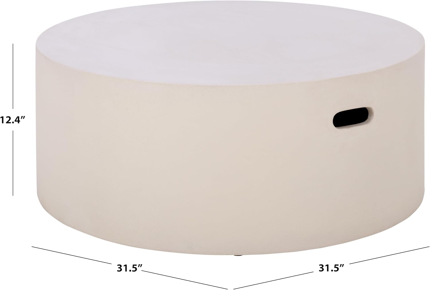 SAFAVIEH Outdoor - Georgia Round Coffee Table - White - Fully Assembled - Weather Resistant - Ideal for Deck, Patio, Backyard, 31.5" W x 31.5" D x 12.4" H (PAT1303C)