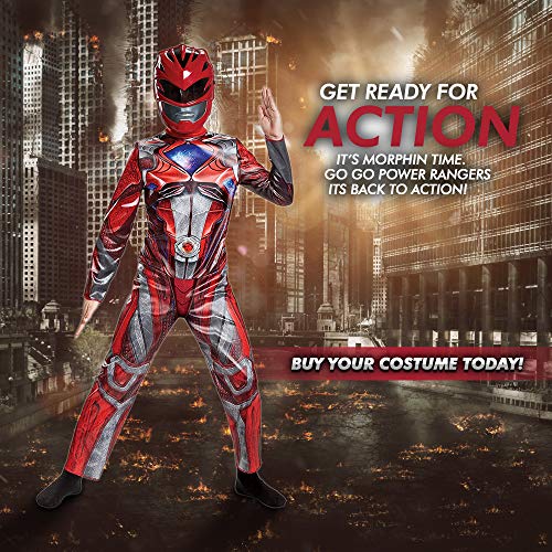 Disguise Red Power Rangers Costume For Kids. Official Licensed Power Ranger Classic Movie Red Ranger Suit With Mask For Boys & Girls #TOP7