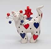 Cosmos Gifts 56615 Patriotic Whisker Cat Ornament Figurine- Design by Amy Lacombe