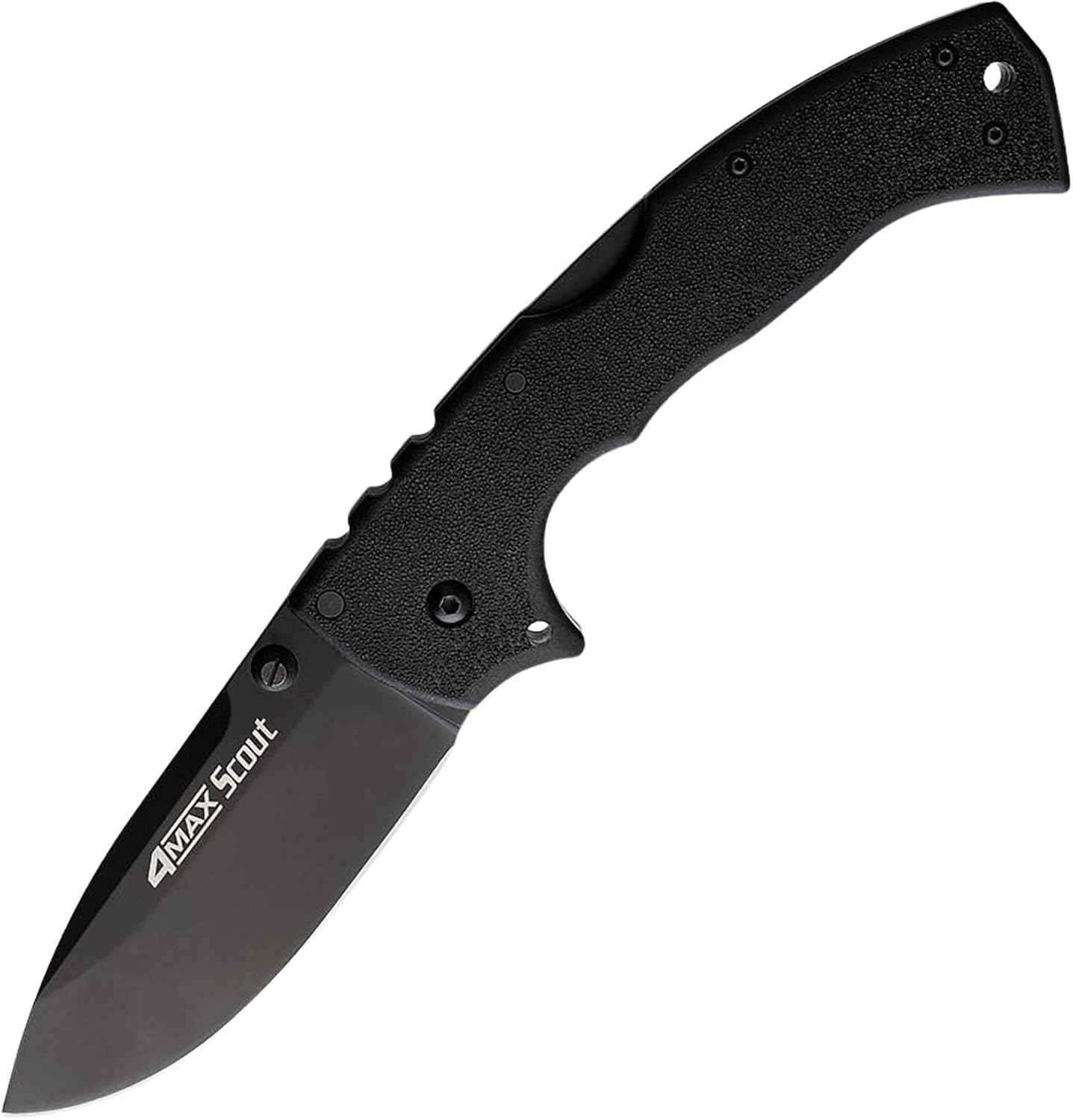 Cold Steel 4-Max Scout Pocket Knife 4" Drop Point AUS-10 Black Blade Griv-Ex...