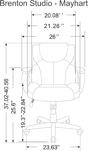 Miniatura 3 de Brenton Studio Mayhart - Silla de vinilo con respaldo medio, marrónnegro